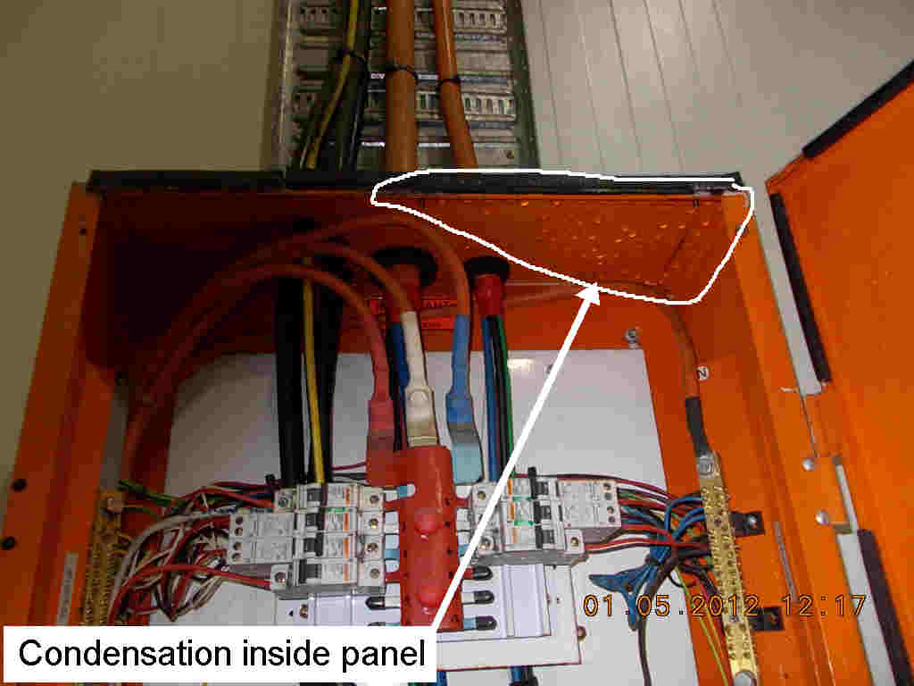 Condensation inside panel