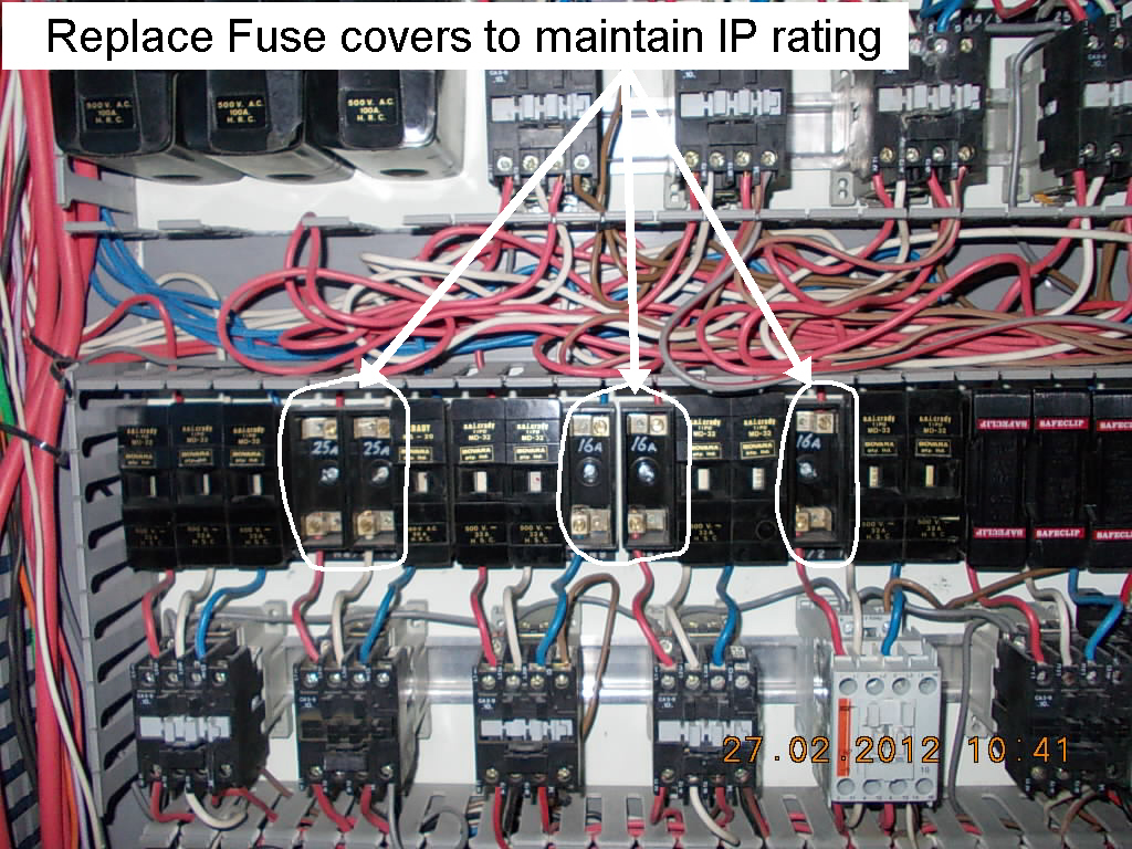 Replace Fuse covers to maintain IP rating