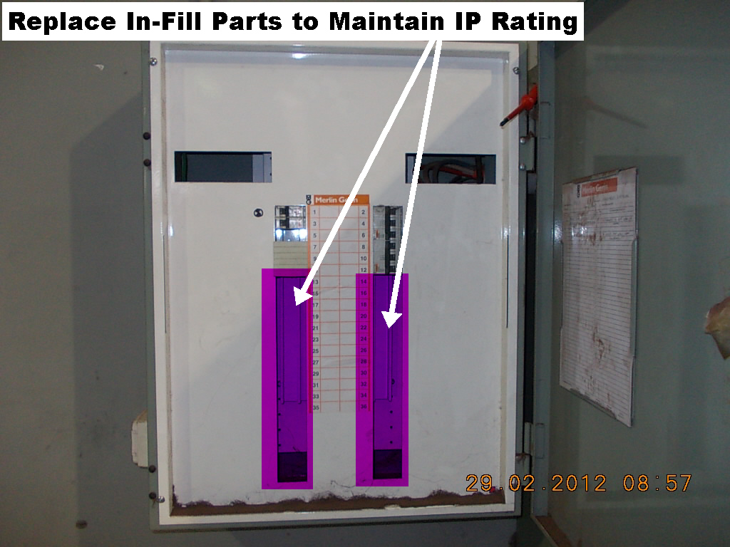 Replace In-Fill Parts to Maintain IP Rating
