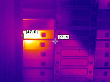 Thermal Camera sees a temperature  of 47 degrees C