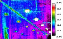Thermal Image of a leak in cool-room insulation